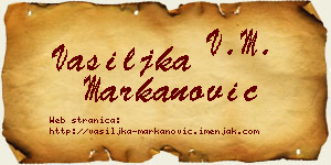 Vasiljka Markanović vizit kartica